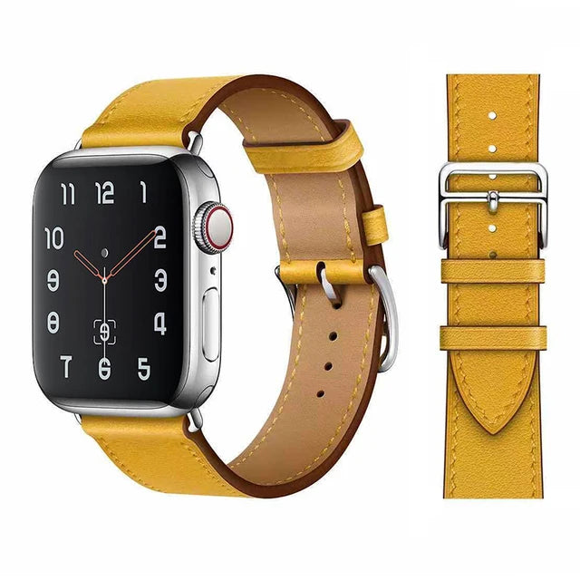 Genuine Leather Bracelet Strap For Apple Watch Band 45mm 49mm 41mm 44mm 42mm 40mm band iWatch Ultra/2 10 42/46mm 9 8 7 6 5 4 SE